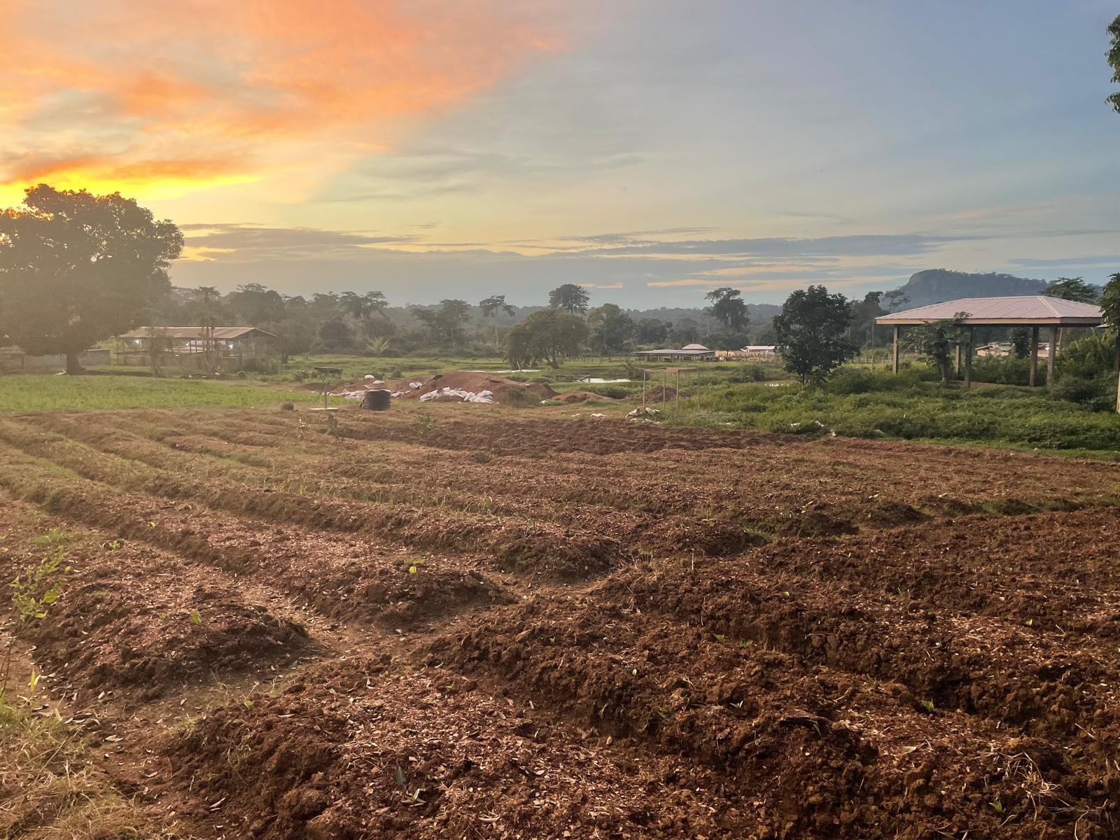 Paysage de la Ferme de Bilon au coucher du soleil